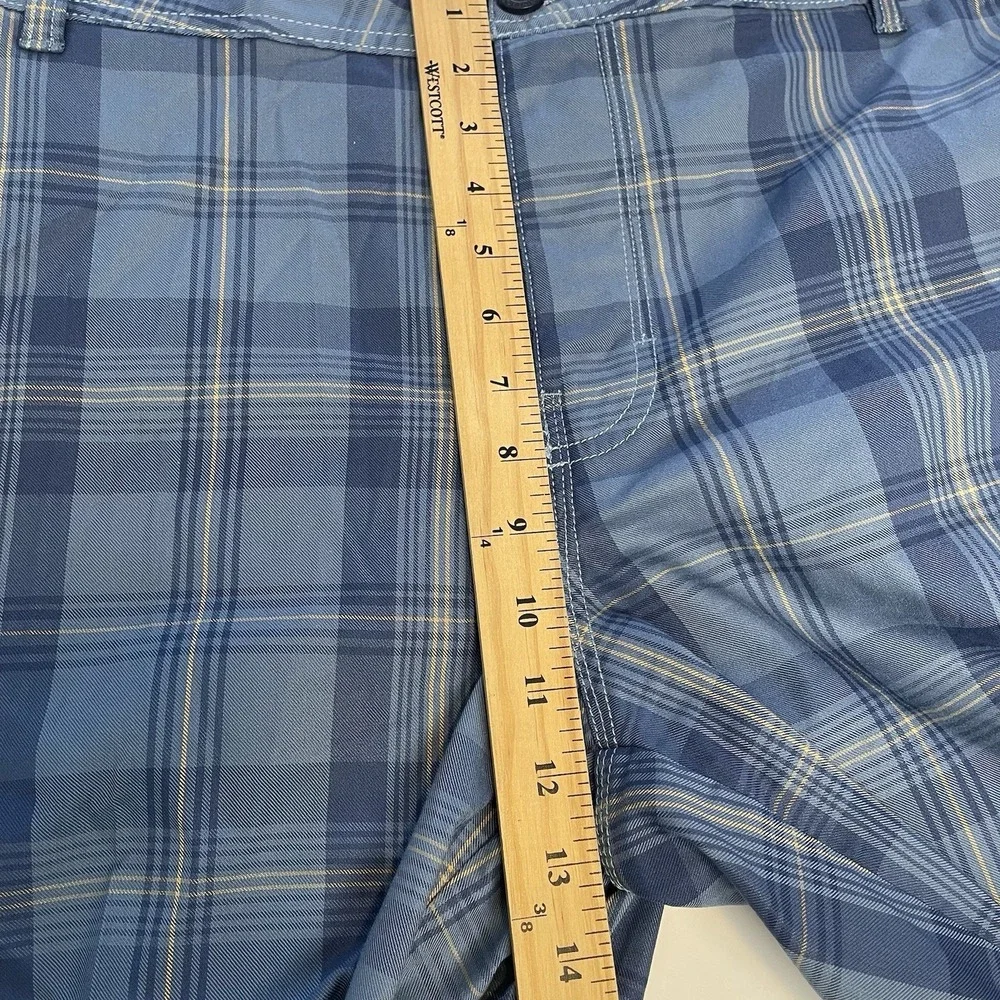 Columbia Shorts Mens Size 40 Blue Plaid Flat Front‎ Bermuda Chino Golf Preppy